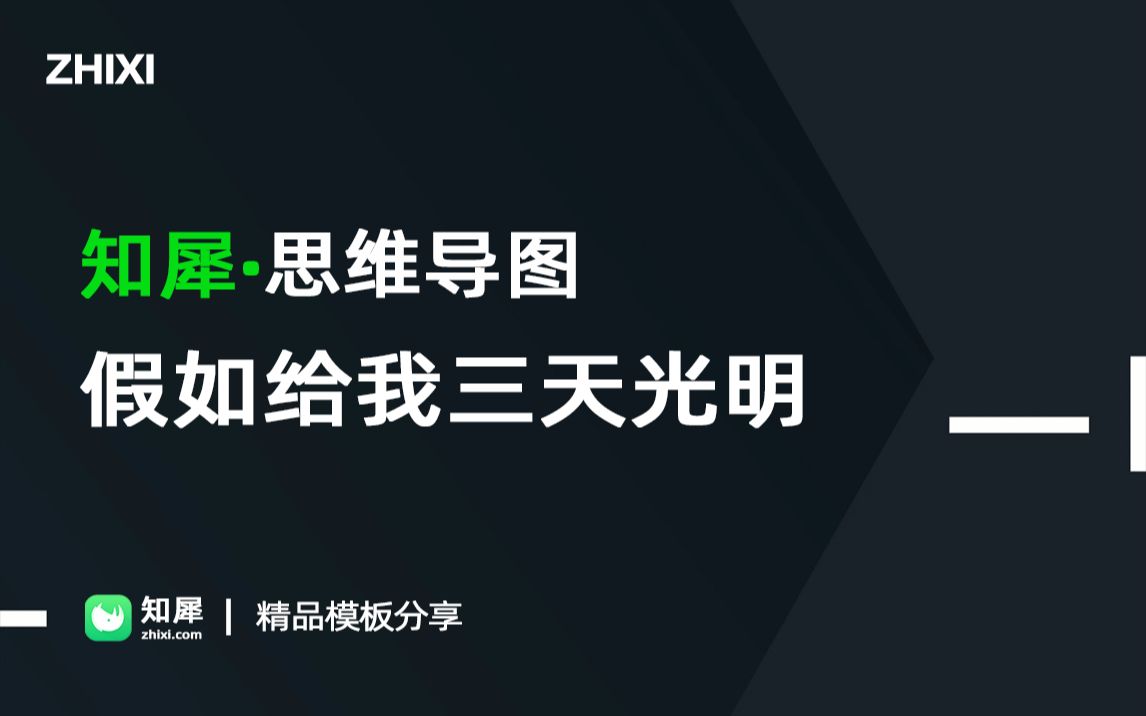 假如给我三天光明思维导图简单漂亮模板分享知犀思维导图哔哩哔哩bilibili