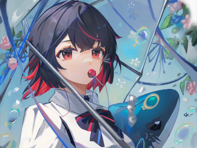 【procreate/壁纸】绝区零_jk服_鲨鱼娘艾莲_绘画过程