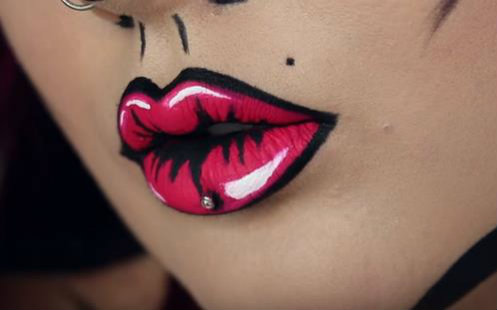 【唇部合集】漫画唇 Pop Art Lips Makeup  Jordan Hanz哔哩哔哩bilibili