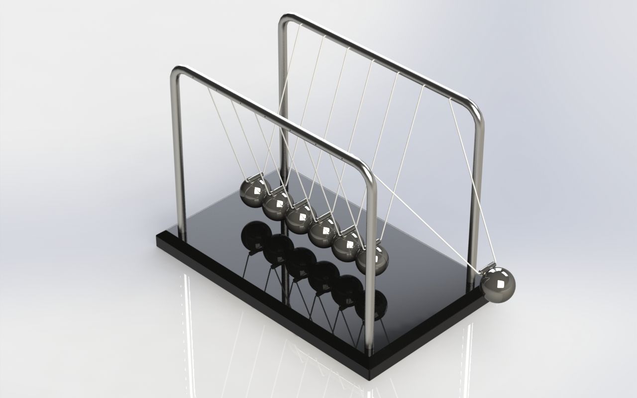 solidworks简易牛顿摆模型