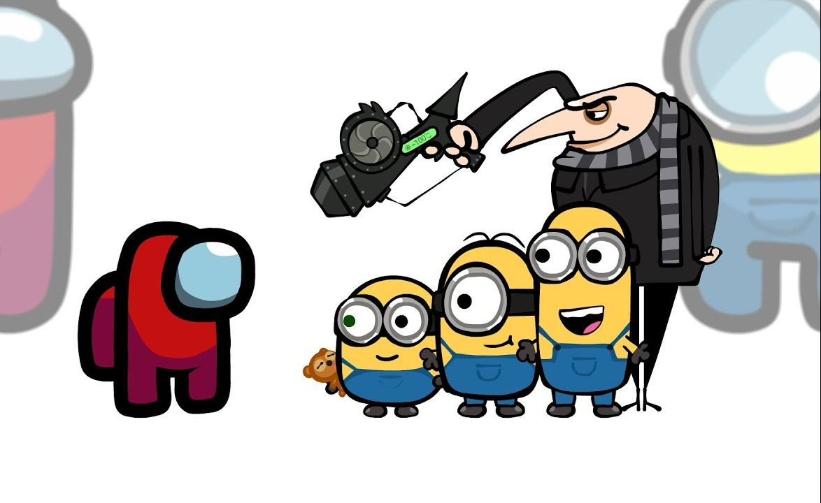 【among us】小红大战神偷奶爸4小黄人角色!