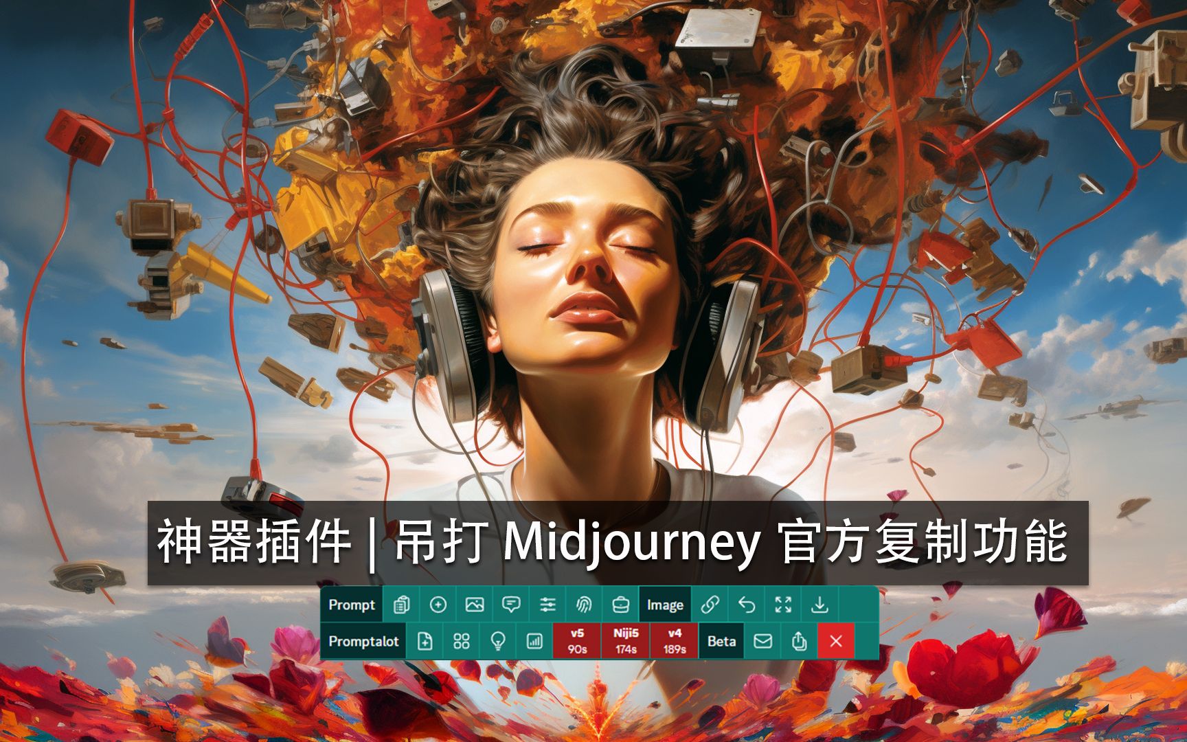 Midjourney提示词复制功能来得太及时,让操作变简单,浏览器插件使复制流程行云流水般顺畅哔哩哔哩bilibili