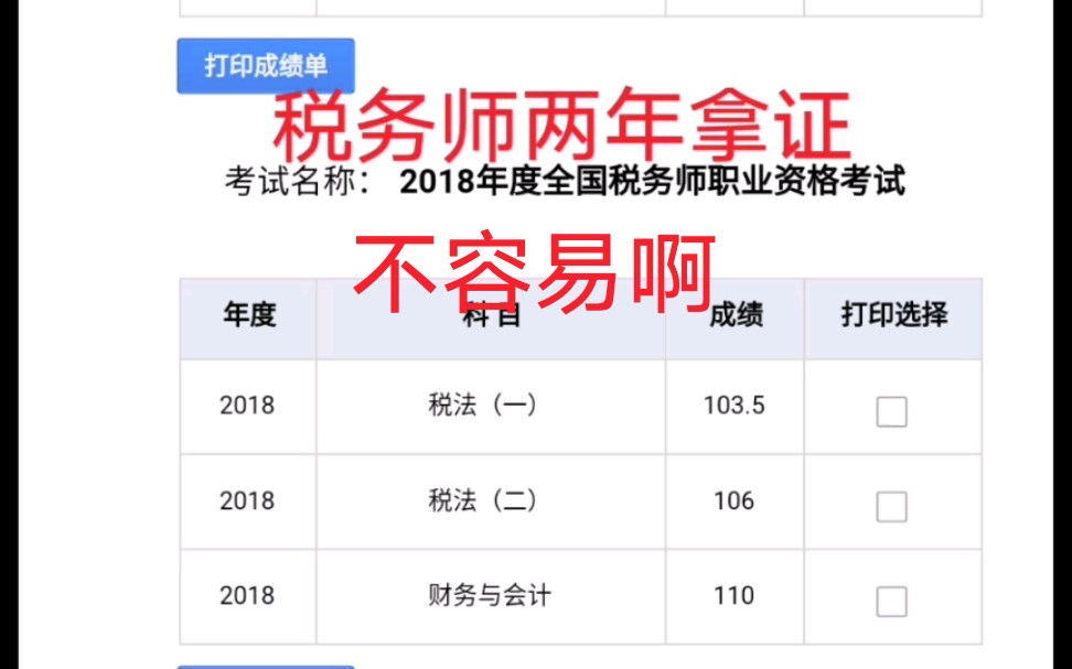 [图]晒一晒注会和税务师成绩！不容易啊！苦尽甘来，胜利在望！加油！