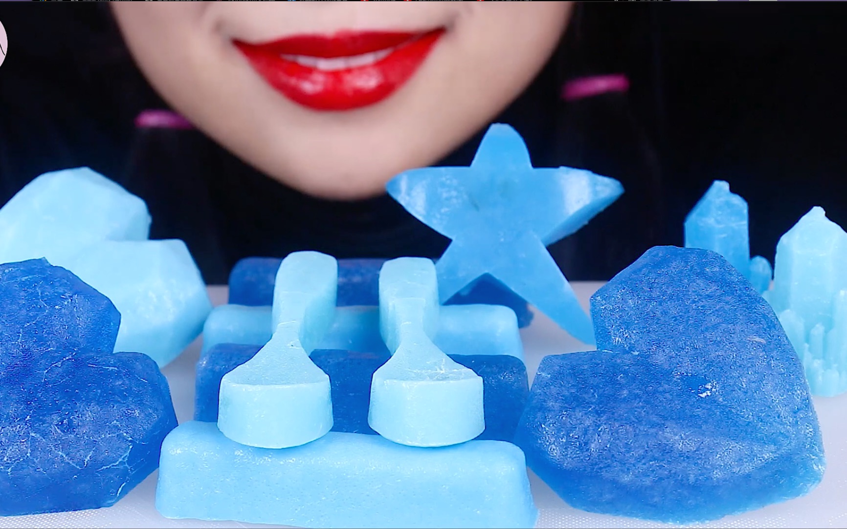 【pingco】自制蓝色系琥珀糖,琥珀糖专场,蓝色苏打味琥珀糖咀嚼音97