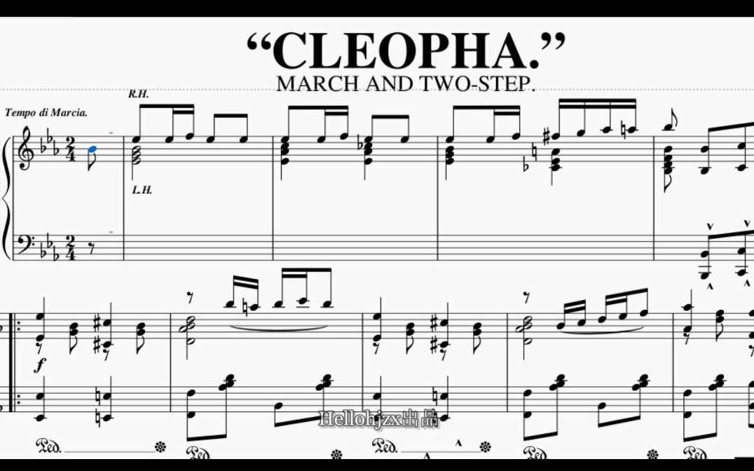 [图]乔普林：《克罗法（降E大调版）进行曲与二步舞曲》-Scott Joplin：Cleopha（1902年发表的早期作品）