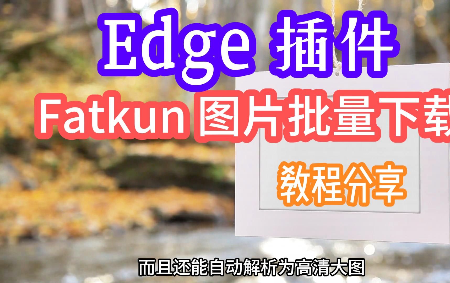 Edge插件Fatkun:一款自媒体和电商非常实用的浏览器图片批量下载神器!哔哩哔哩bilibili