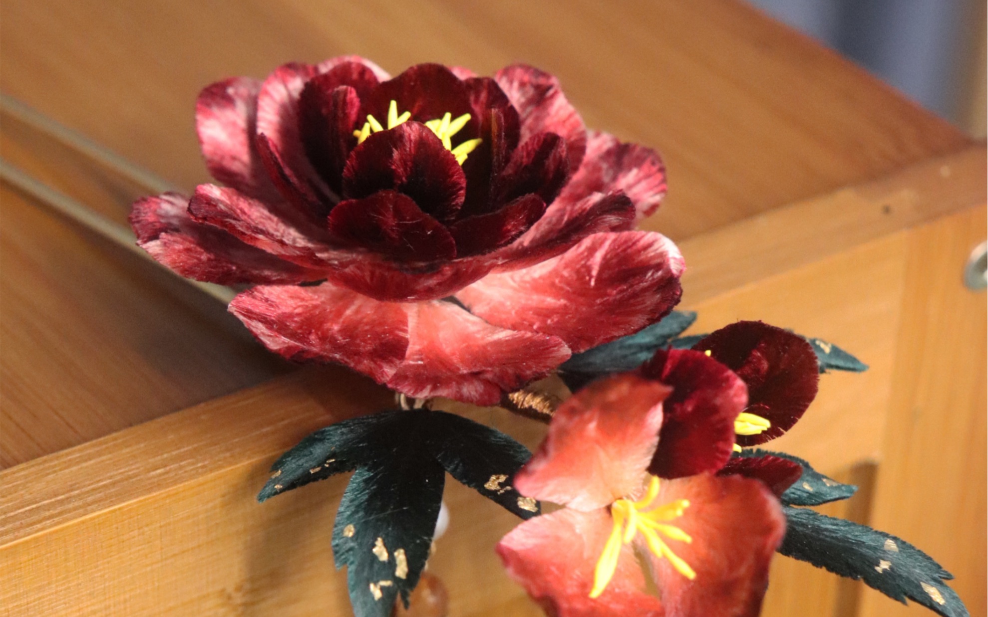 活动作品牡丹令非遗绒花