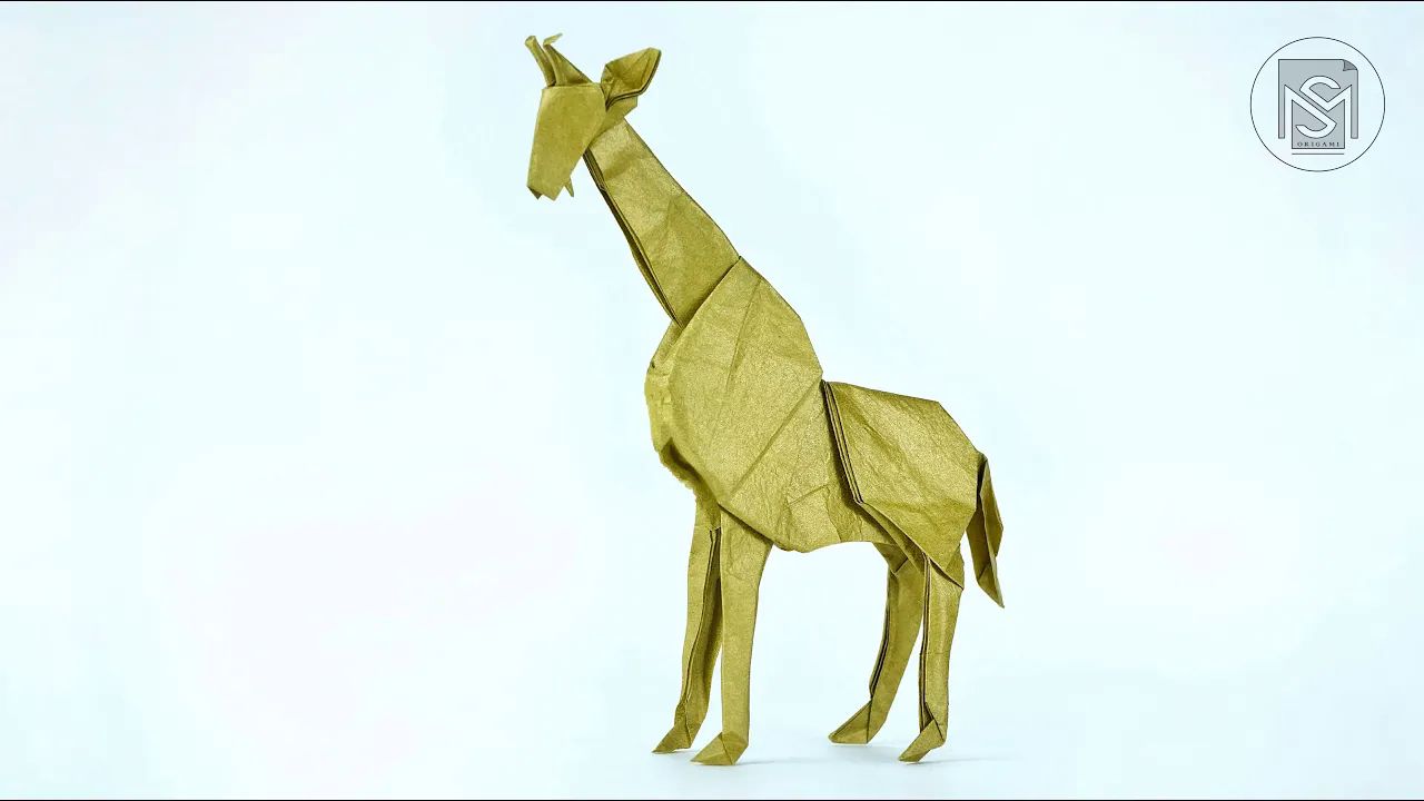 【sampreet manna】长颈鹿折纸教程origami giraffe v1 