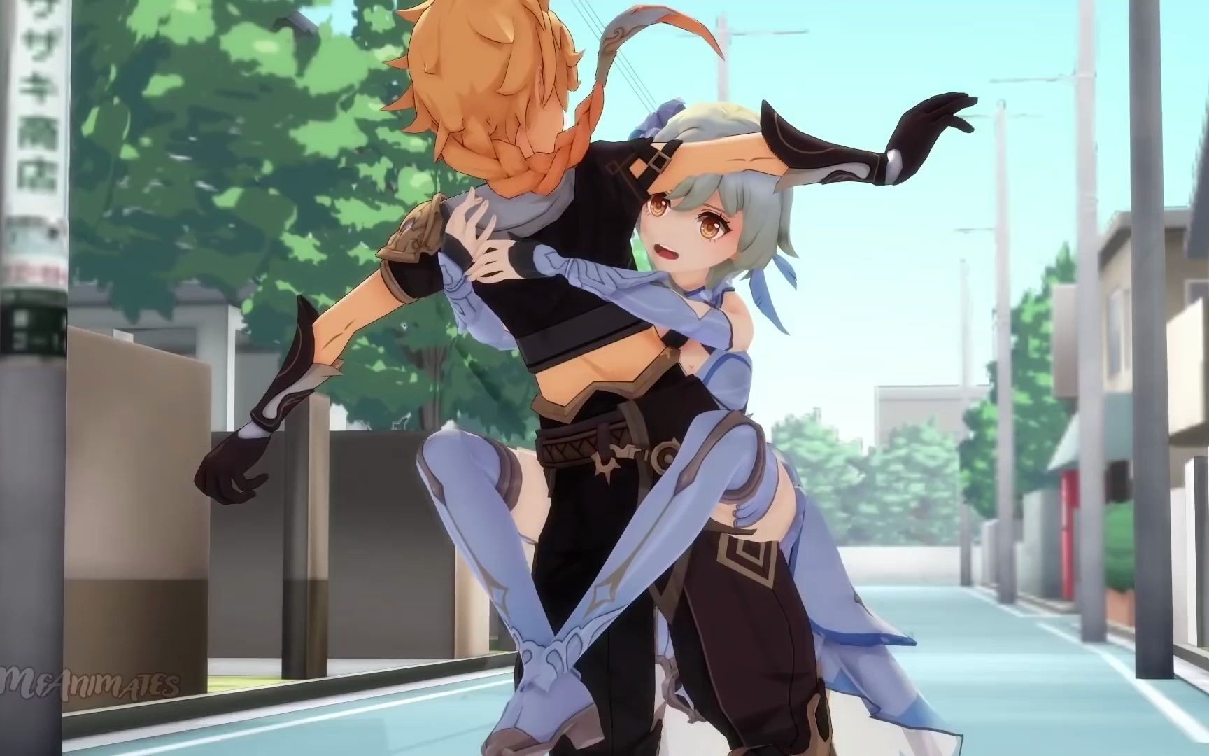 原神mmd荧要与空在一起