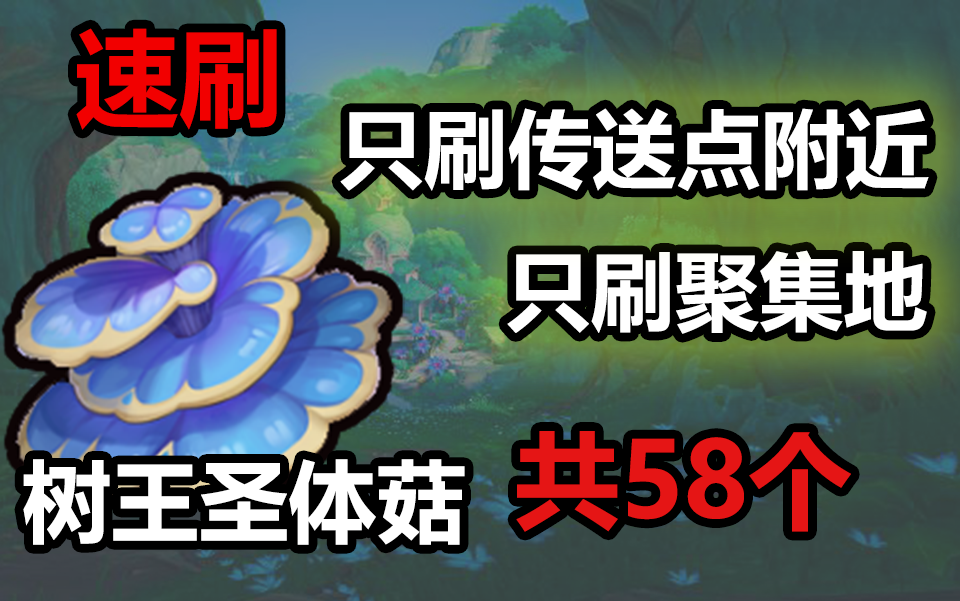 【原神】树王圣体菇速刷58个攻略 科莱散兵突破材料 传送点速刷懒人速刷 纳西妲拍照速刷 树王圣体菇采集路线哔哩哔哩bilibili原神攻略