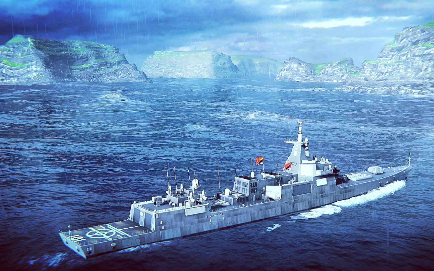 【Modern Warship】旅洋刃海,决胜大洋——055导弹驱逐舰实战哔哩哔哩bilibili