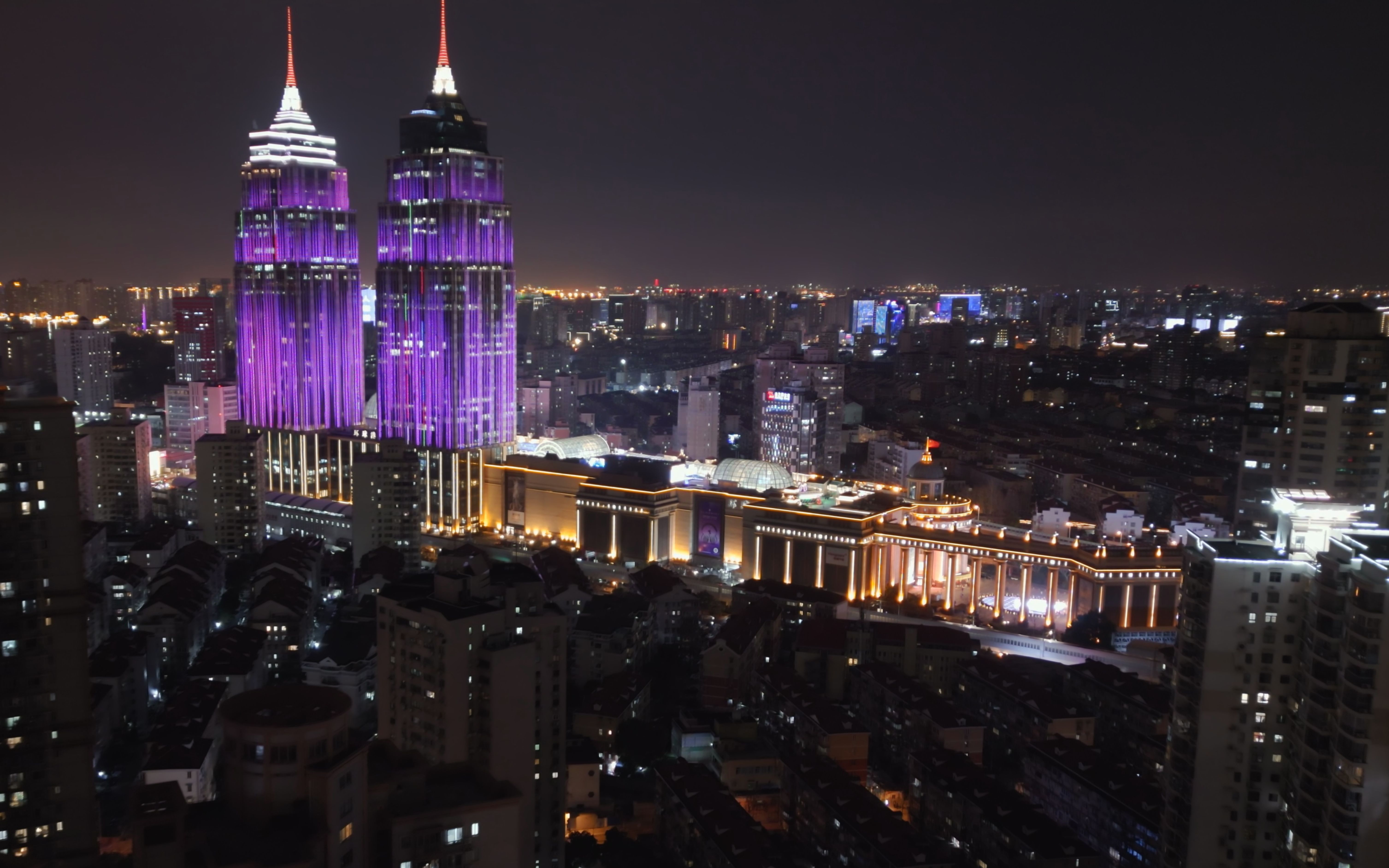 大疆mini3pro 环球港 夜景测试