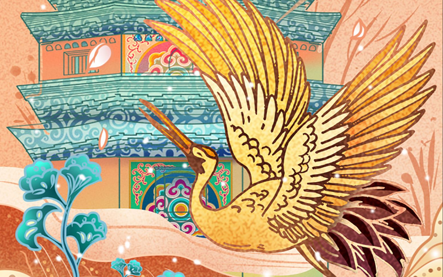 【商业插画教程】零基础学习新中国风插画,从线稿上色开始学!