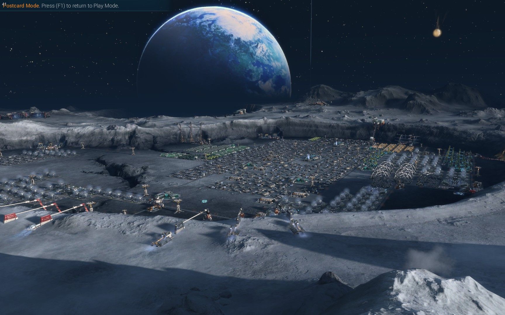 纪元2205 在月球陨石坑建造月球城市和建筑