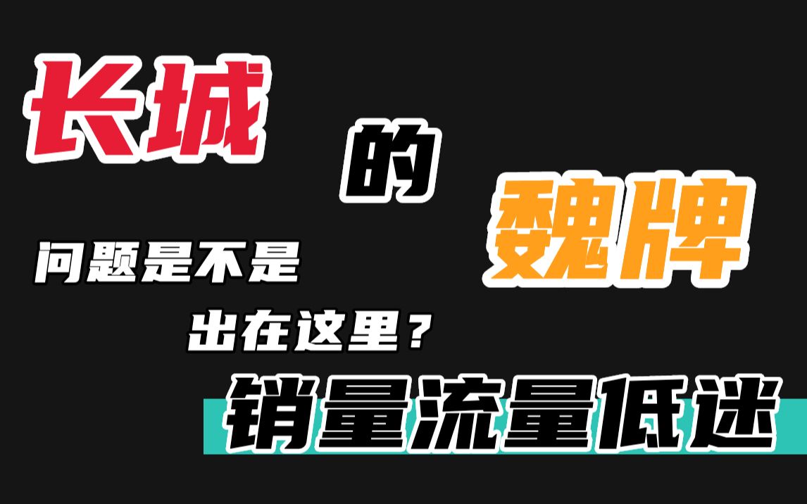 是说名字起的不好吗?长城魏牌WEY的销量怎么都快赶上流量了!哔哩哔哩bilibili