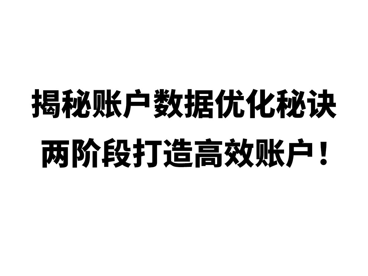 掌握账户数据优化两阶段,轻松实现数据飞跃!哔哩哔哩bilibili