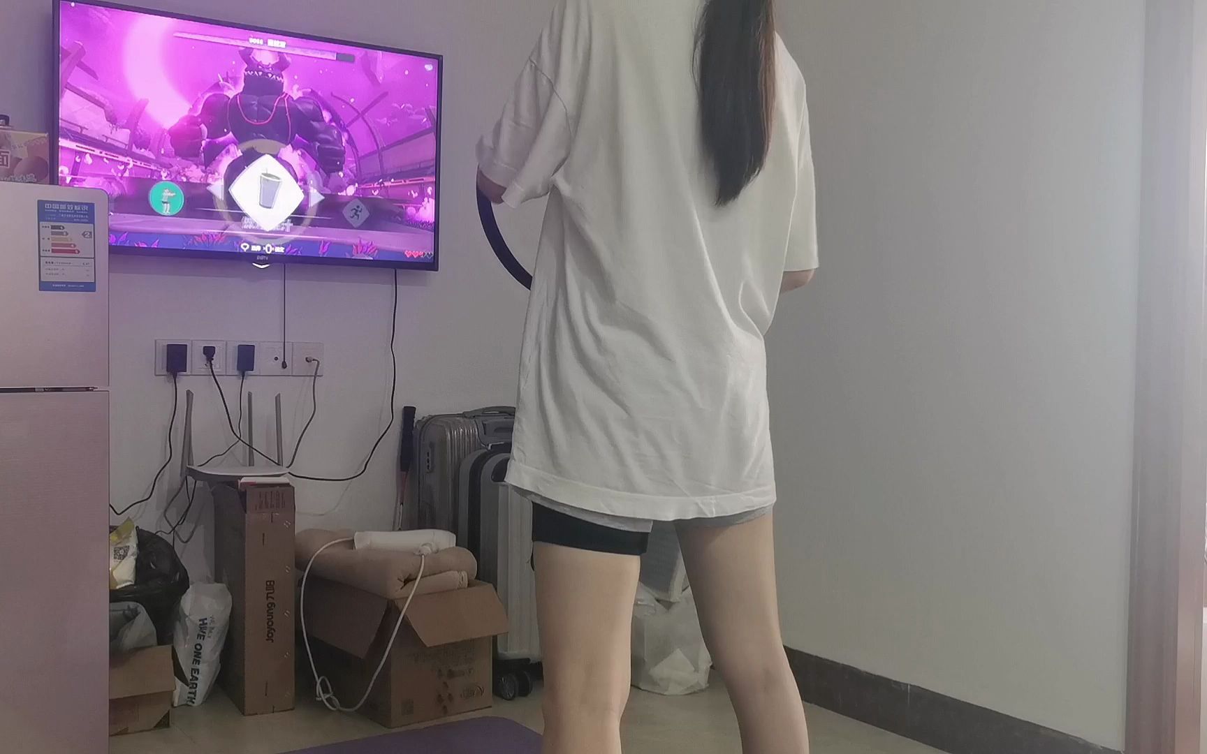 今天运动到一半手臂彻底废了/(ㄒoㄒ)/~~ switch健身环大冒险switch小