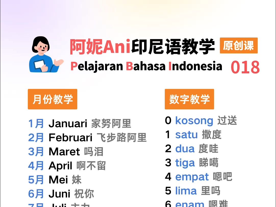 跟着ani 老师学习印尼语吧