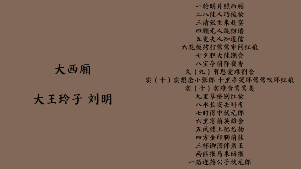 东北二人转大西厢开头一小段大王玲子刘明