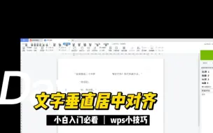 Descargar video: word文字垂直居中对齐-wps小技巧