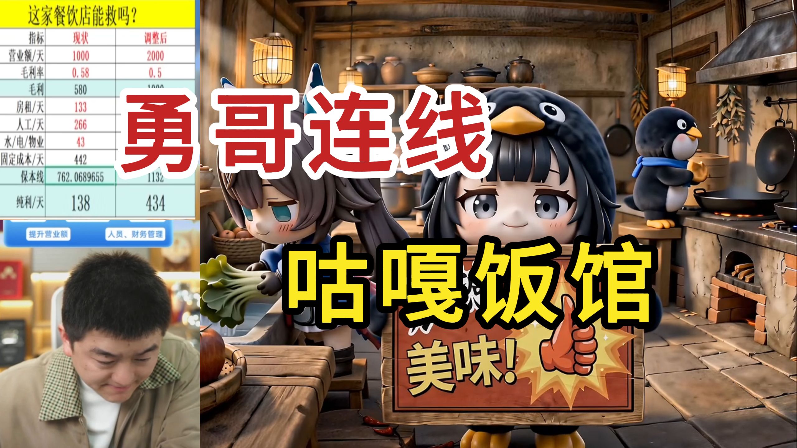 【勇哥】连线【咕嘎饭馆】，嘎是本？复购率100%？请群演、企鹅肉、全程高能！