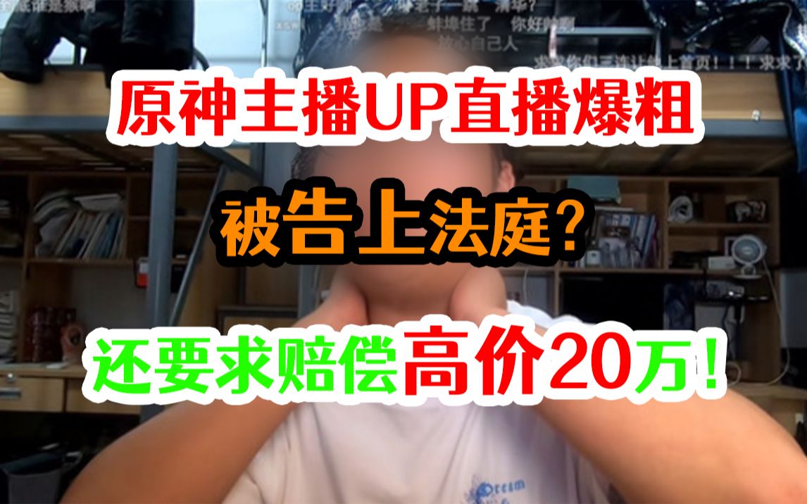 原神区大瓜!原神主播up直播锐评爆粗!近日被告上法庭并要求赔偿高价20万整!哔哩哔哩bilibili