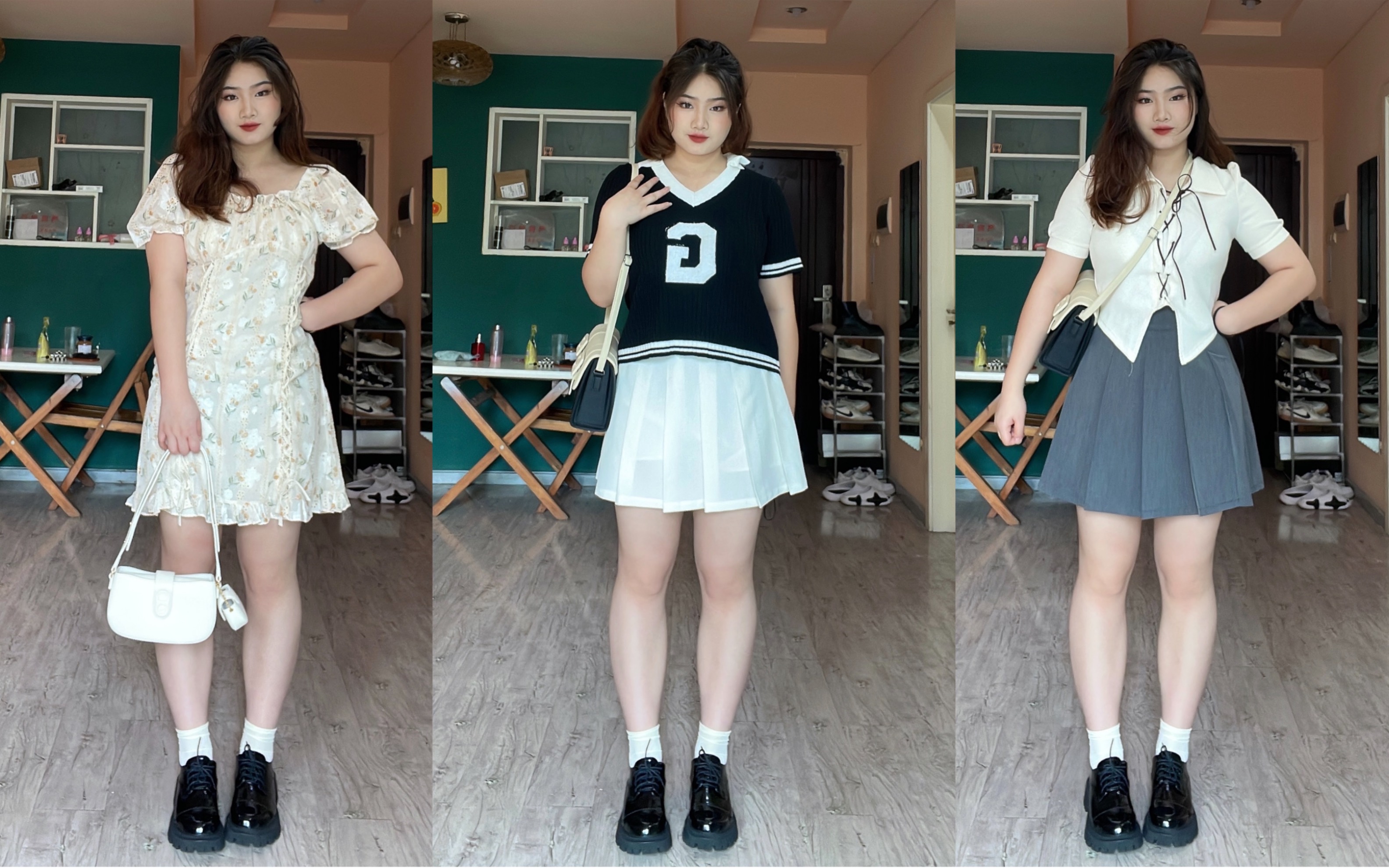 167/140斤梨型身材夏日显瘦套装裙分享