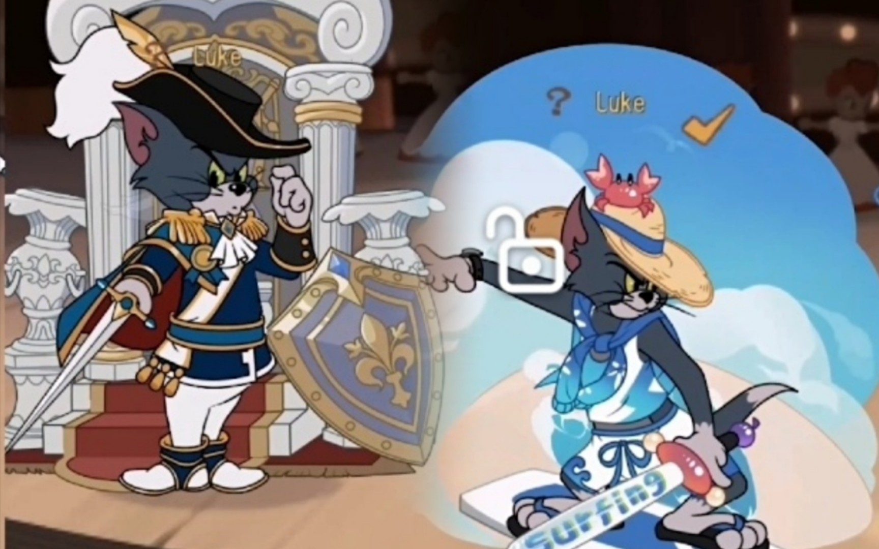 剑客汤姆二金平民向对比评测(单s)_哔哩哔哩bilibili_猫和老鼠手游