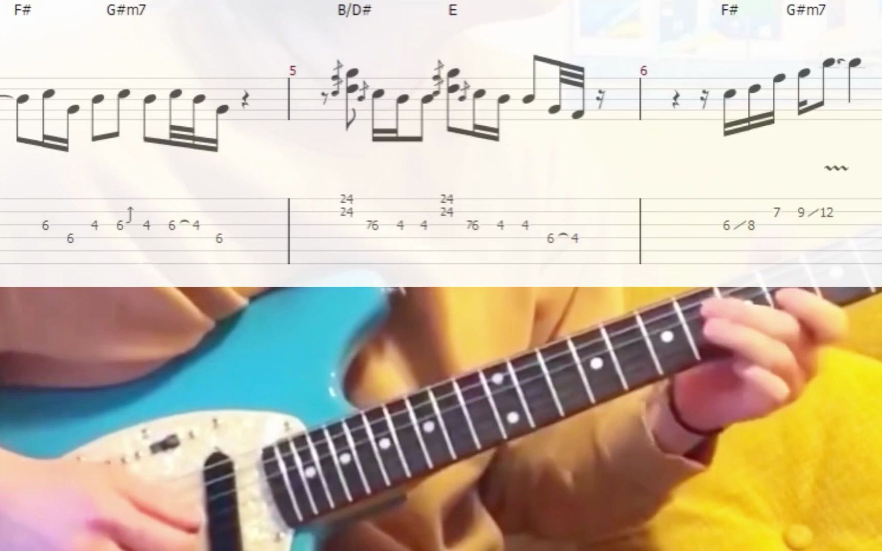 [图]{电吉他} City pop Tatsuro Yamashita - 蒼氓 Sobo (guitar solo cover with Tab)