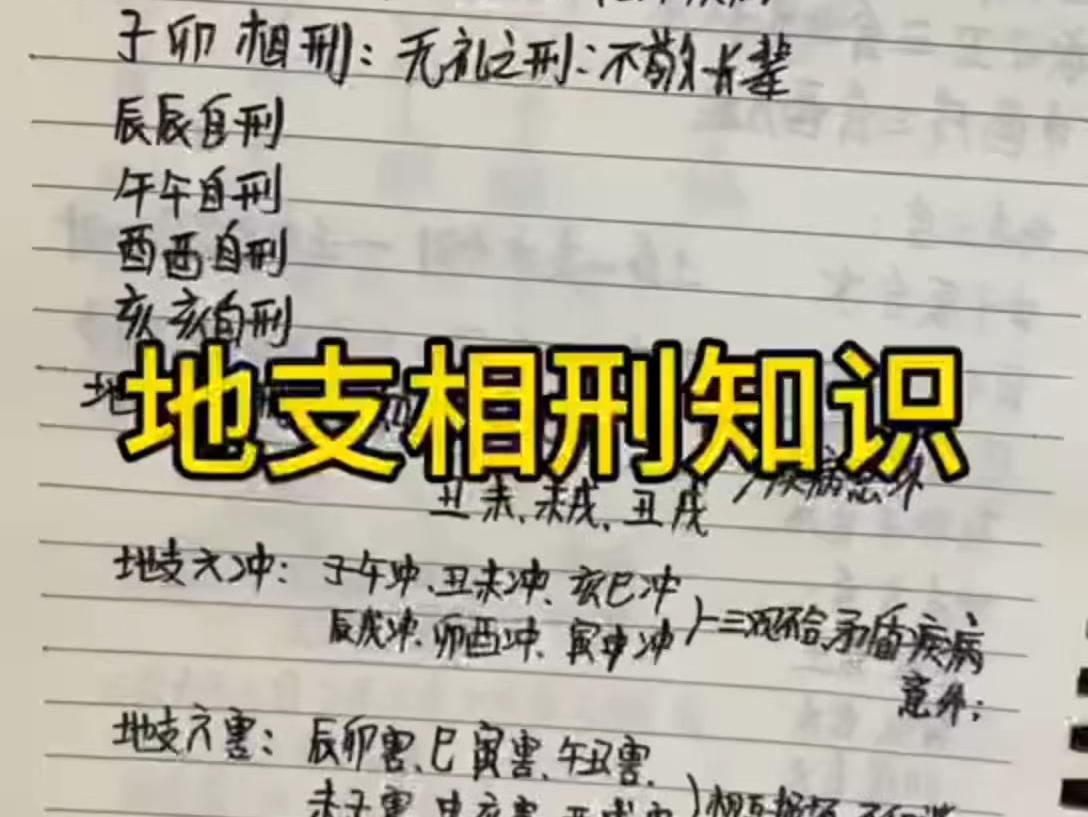 四柱八字基础知识分享,12地支相刑自刑半三刑地支六冲六穿六破哔哩哔哩bilibili