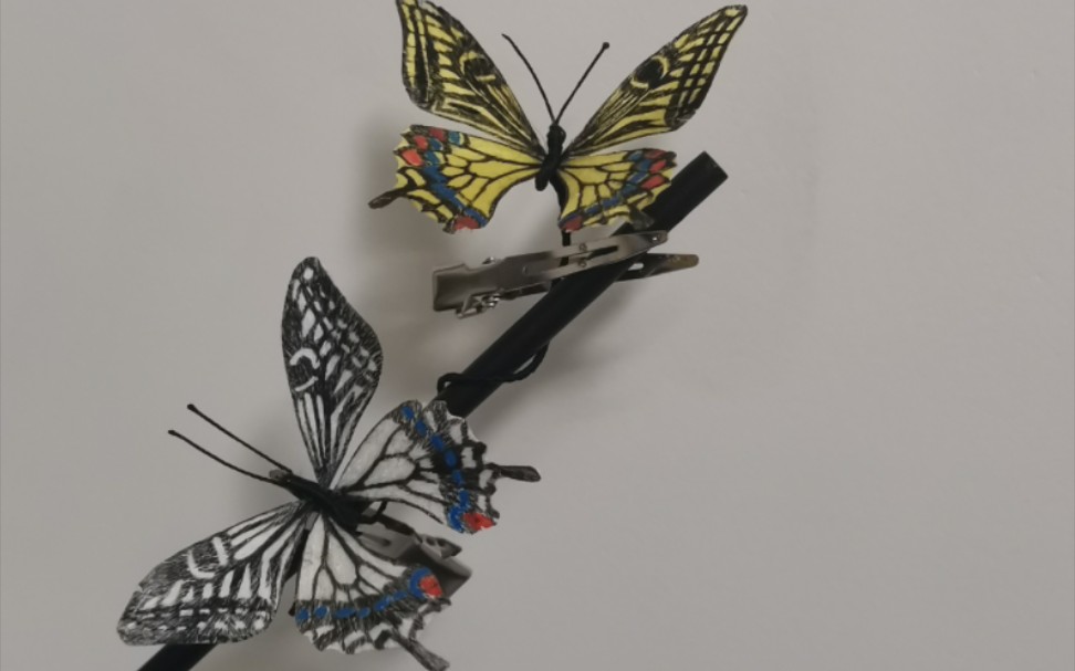 仿真绒花蝴蝶,能认出品种吗?懒得捆主体了