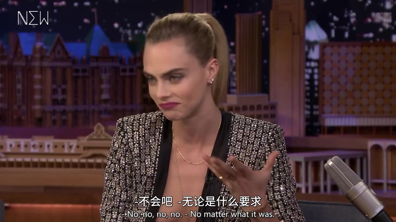 [图]【肥伦秀卡拉采访】 Jimmy Fallon CaraDelevingne CarnivalRow 狂欢命案