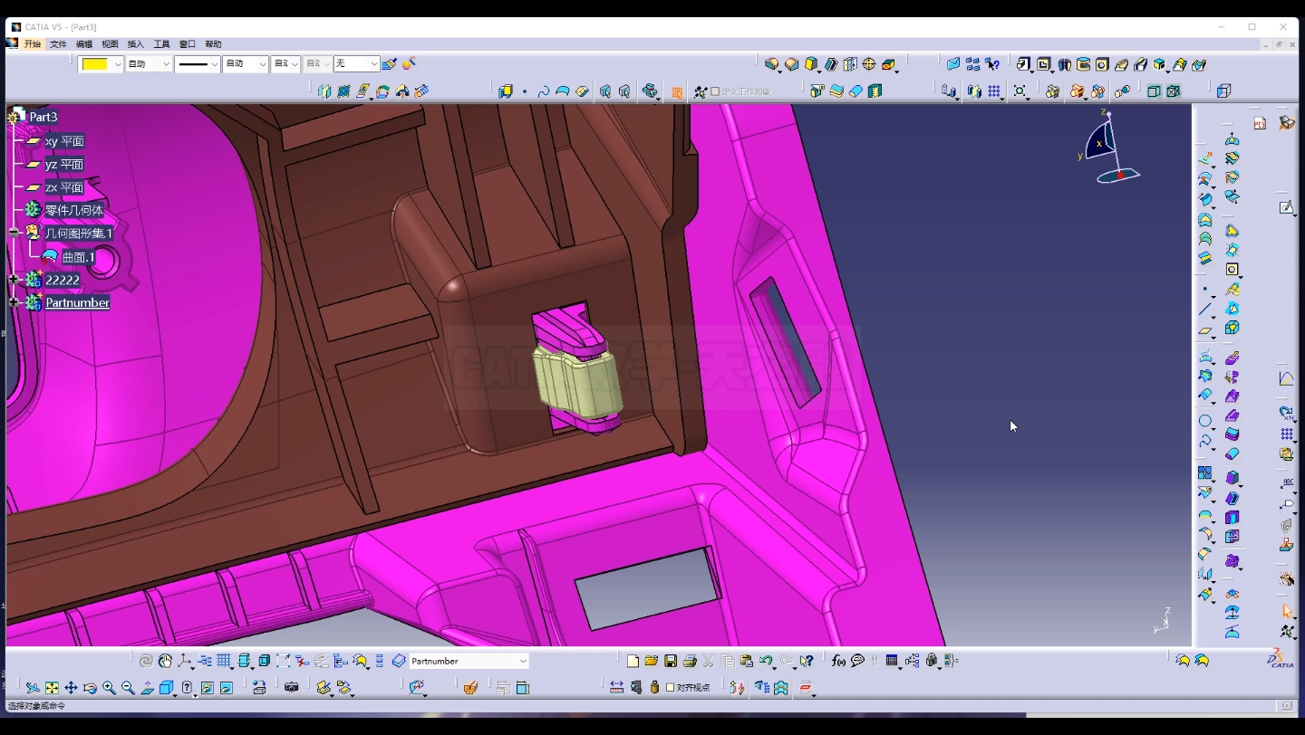 CATIA汽车内外饰结构设计从对标车(benchmark)上调取标准件时的数据修改.哔哩哔哩bilibili