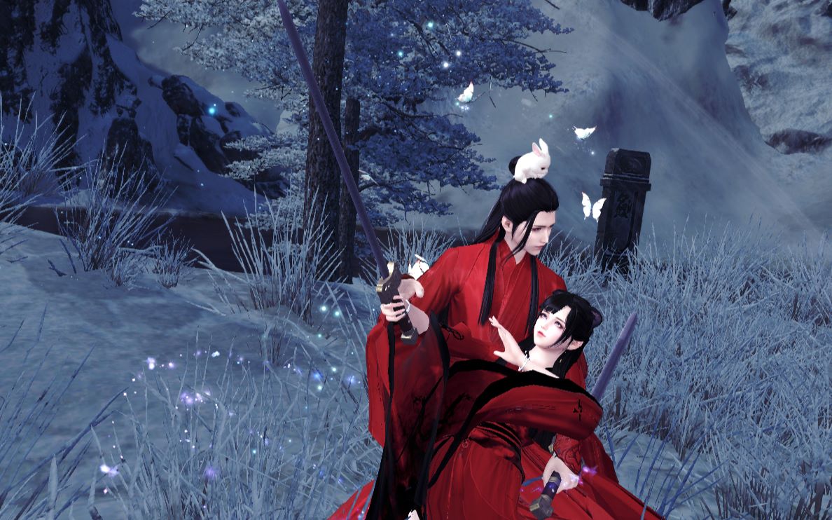 【天涯明月刀ol】剑舞红莲 (天行九歌联动 剑舞动作单双人展示)