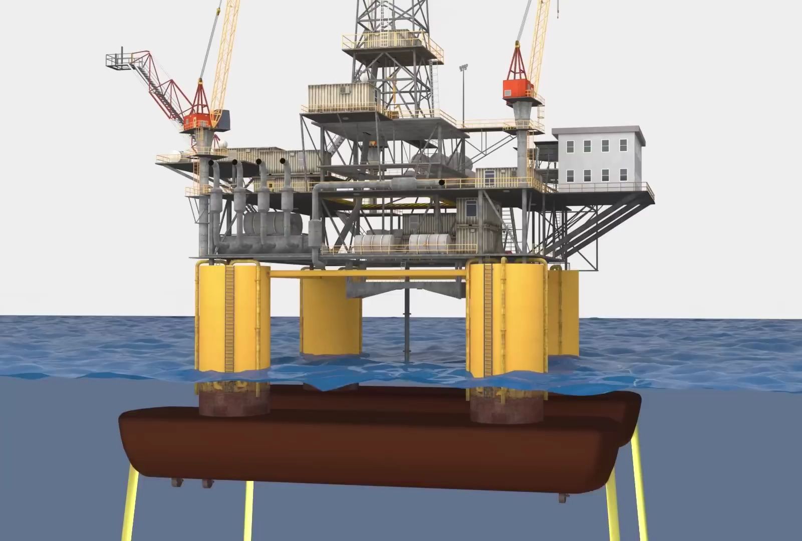 【油管搬运】海上石油钻井平台3d动画