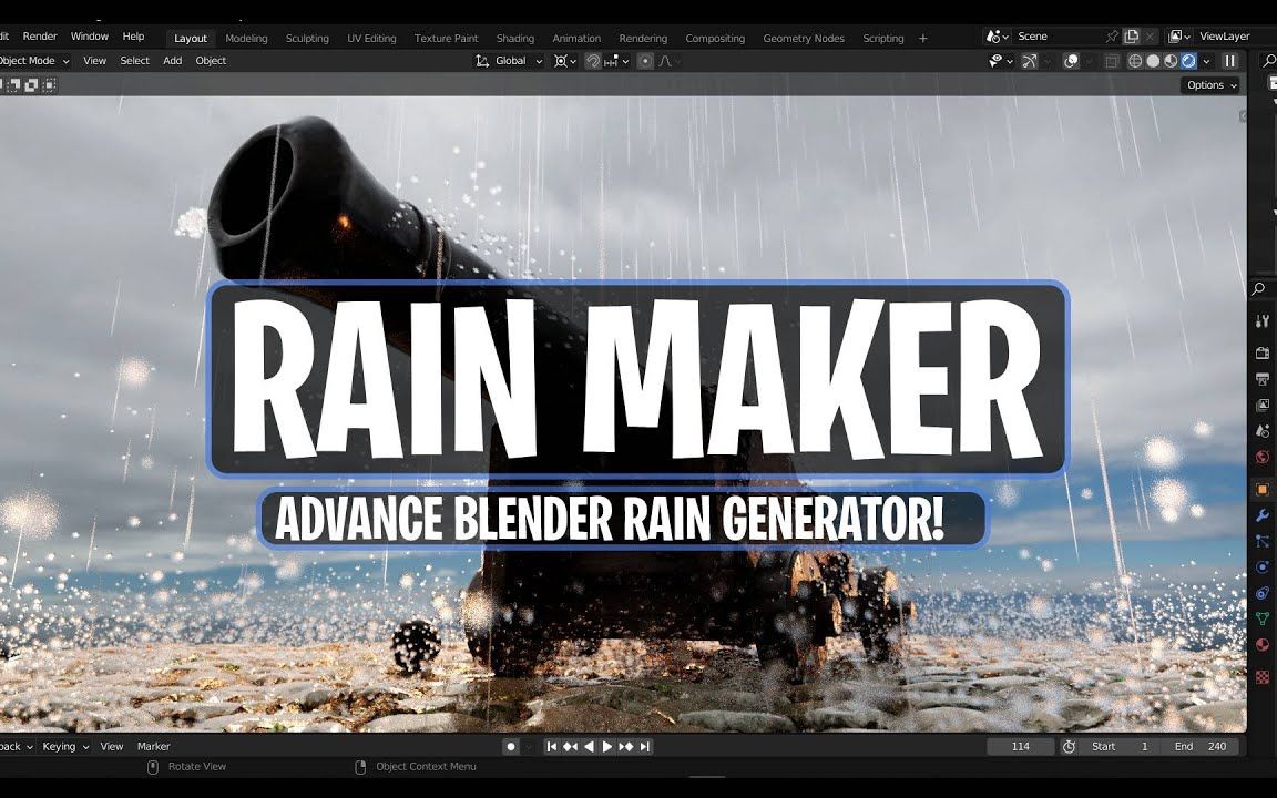 雨水发生器 Rain Maker  Blender 的高级下雨工具!哔哩哔哩bilibili