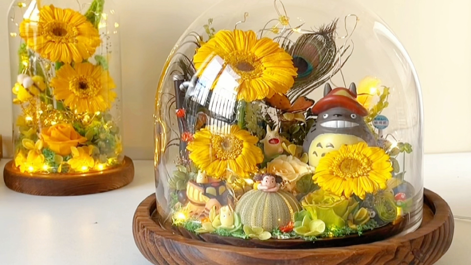 手作 |永生花龙猫微景观