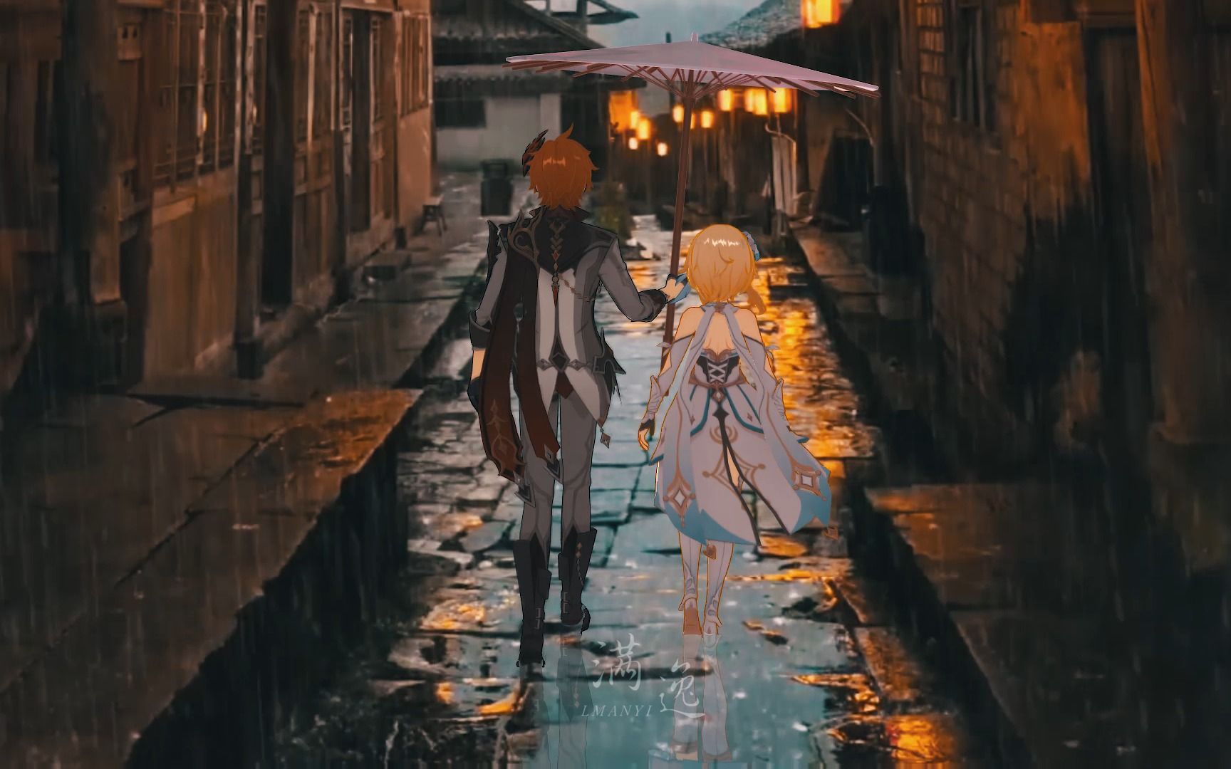 【原神/达荧/cp向】漫步在江南烟雨里「红雨瓢泼泛起了回忆怎么潜」