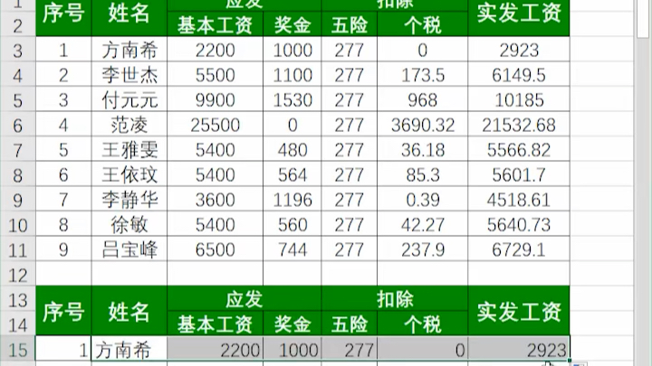 双行工资条制作方法哔哩哔哩bilibili