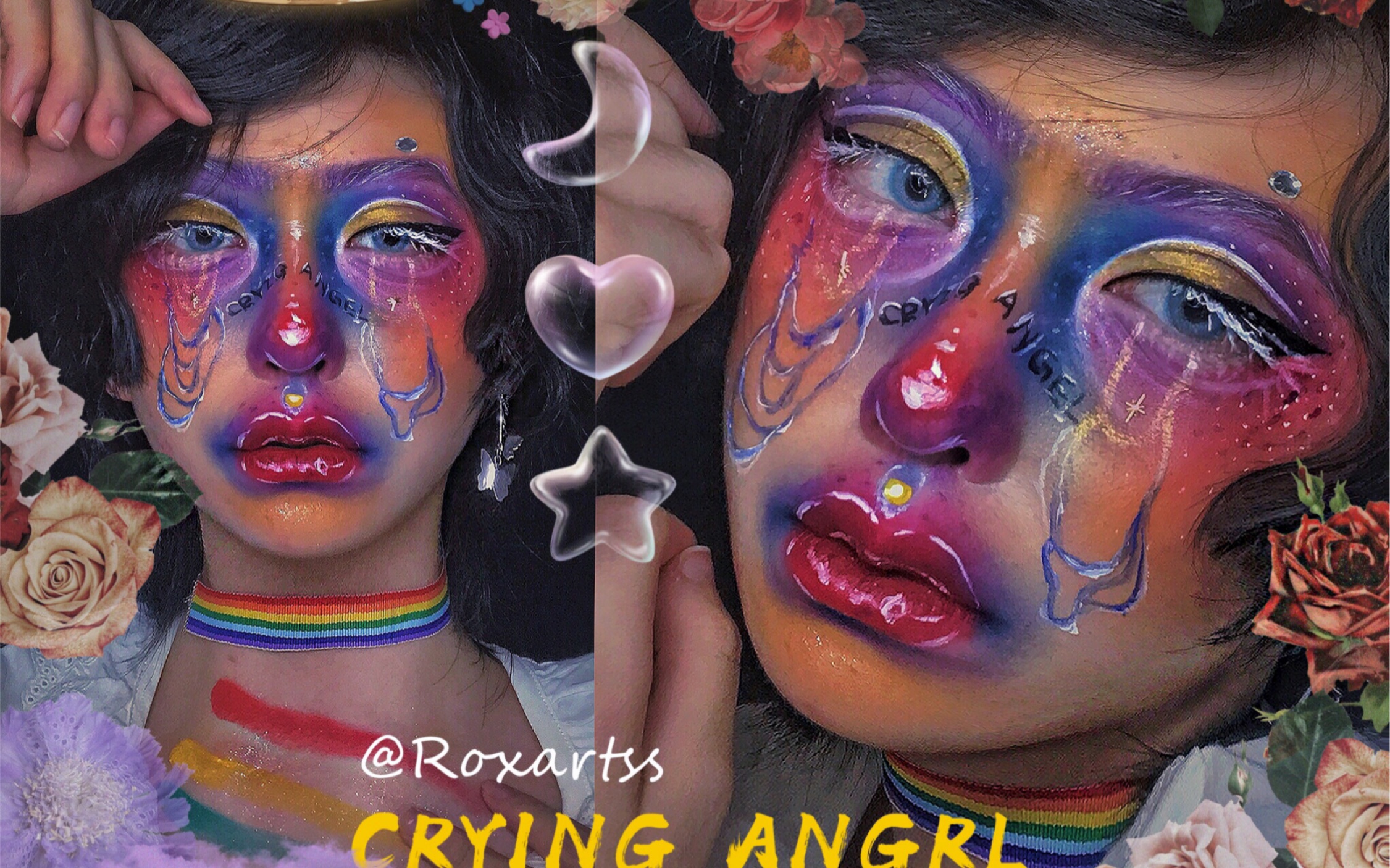 hi醬cryingangel哭泣的天使roxartss畫中人ins創意插畫仿妝