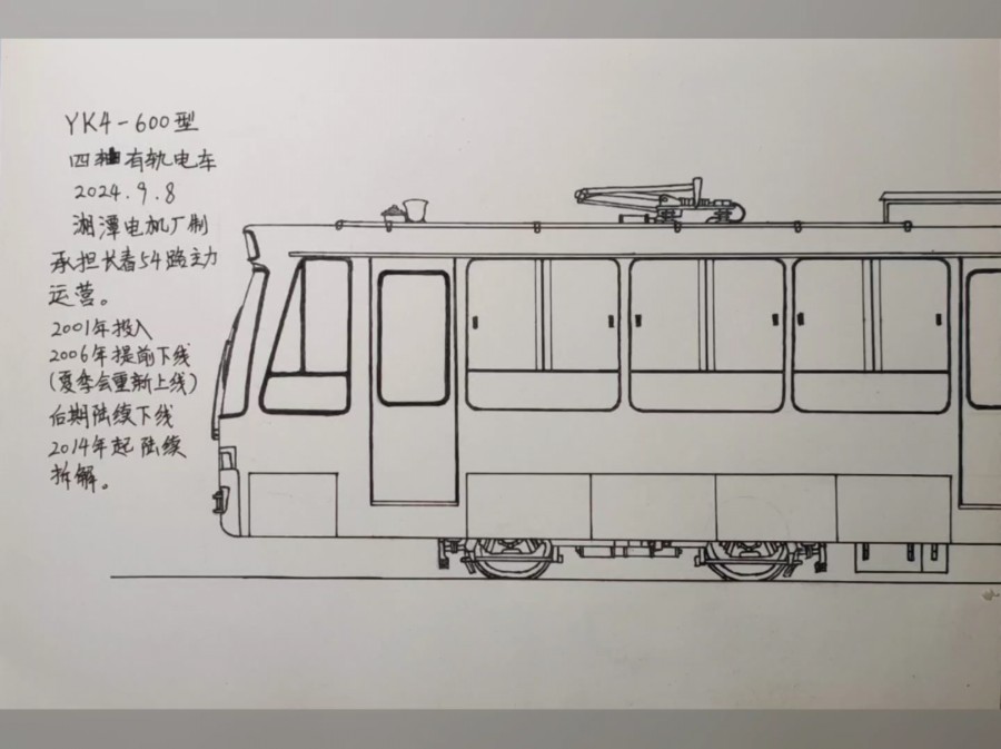 绘画有轨电车:湘潭电机厂YK4600型四轴有轨电车哔哩哔哩bilibili