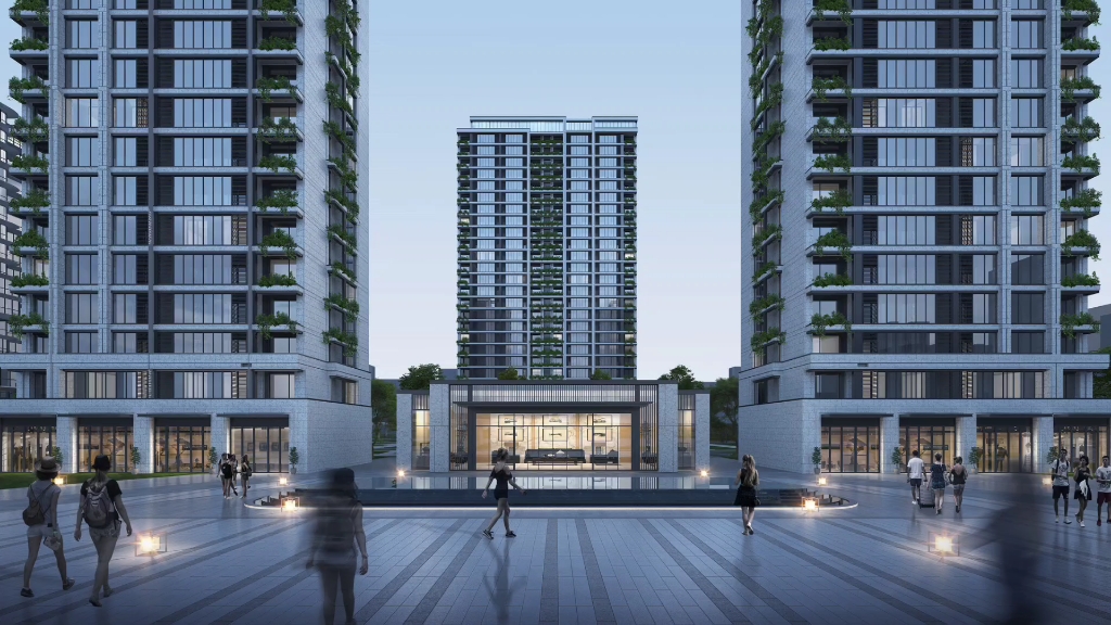 一套住宅小区效果图