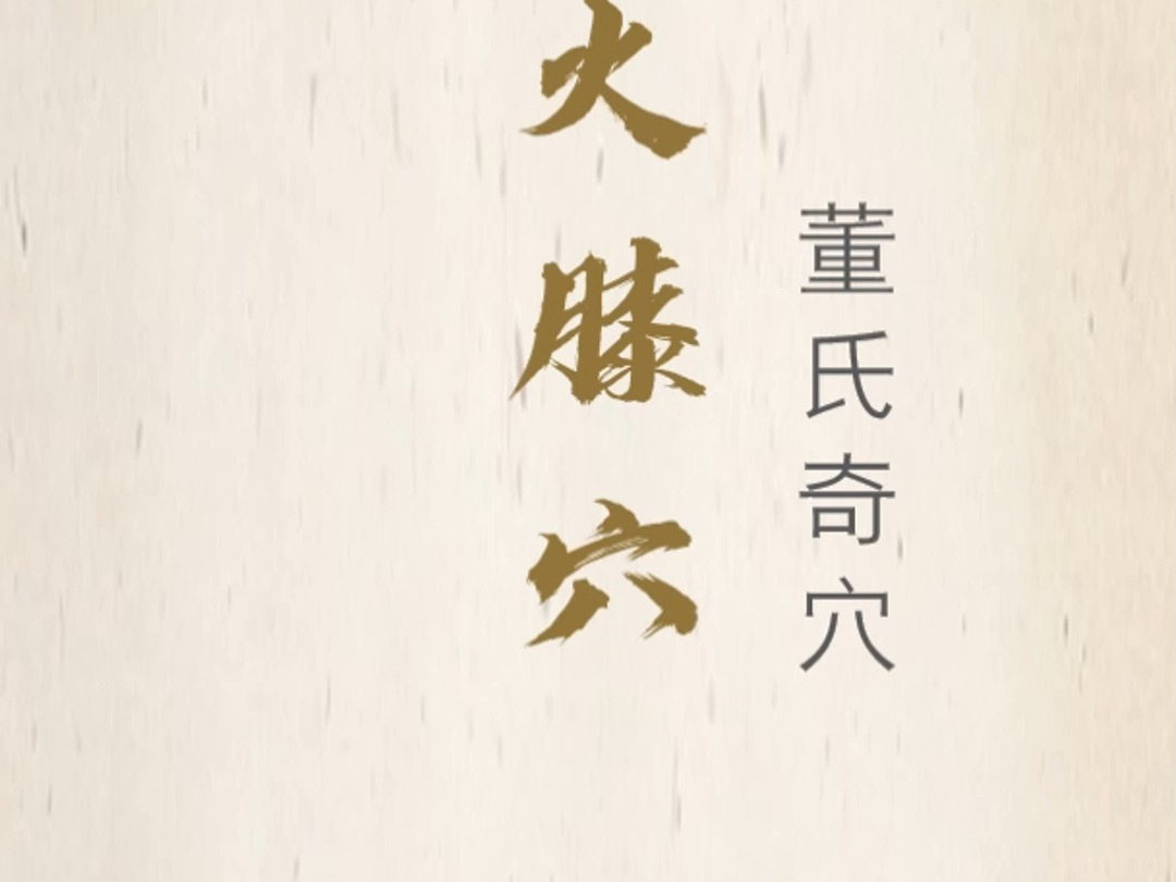 (三成解穴)董氏奇穴 一一部位 火膝穴