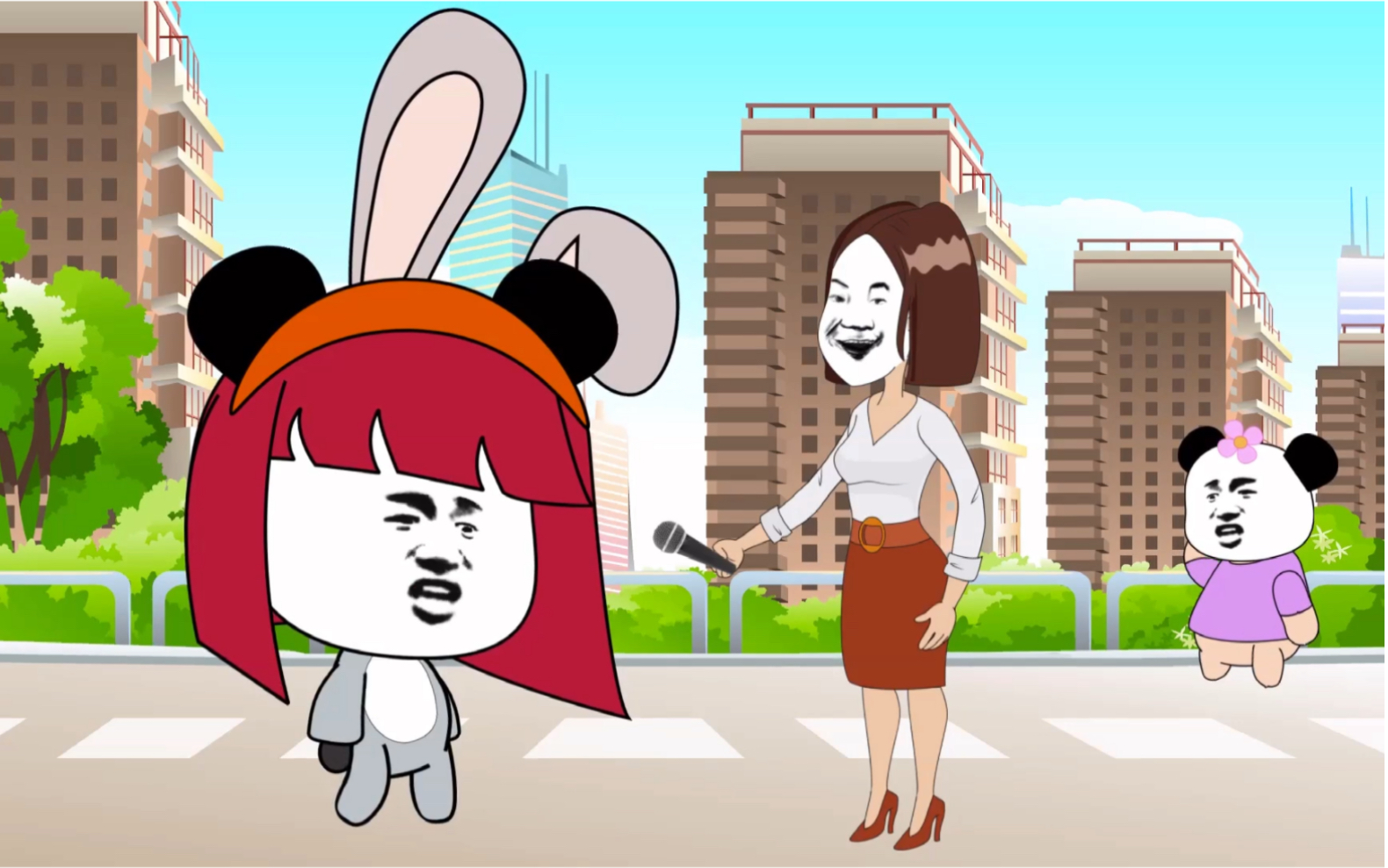 搞笑沙雕动画,街头采访,这回复能笑死人呵呵