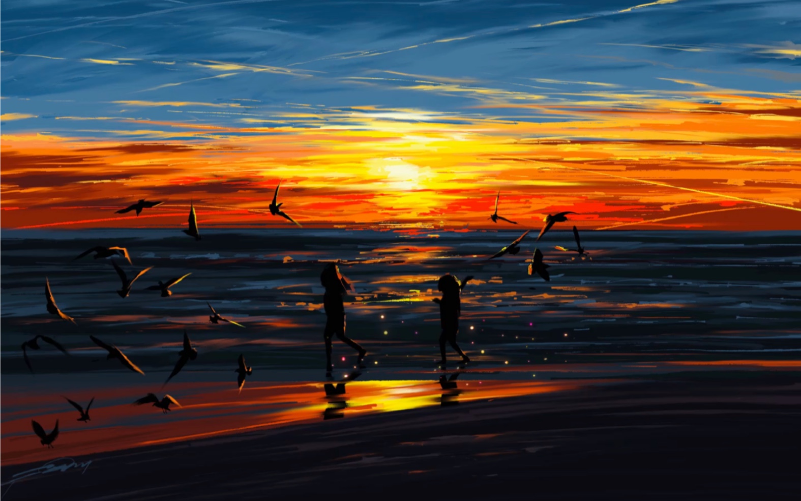 活动作品ipad绘画海上日落