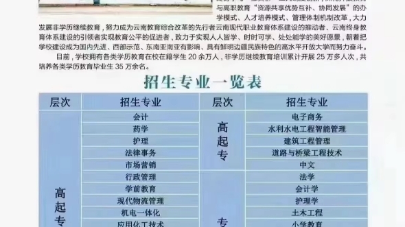 雲南開放大學春季招生火熱報名中,西南唯一,學制2.5年