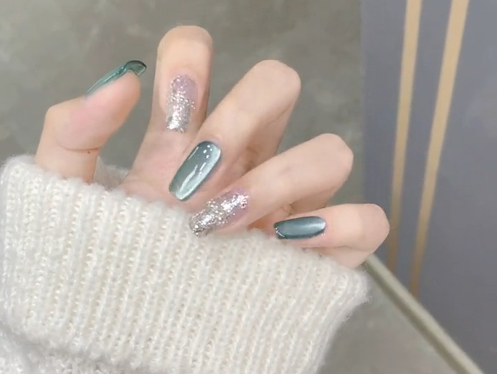 夏日湖水蓝猫眼安排上#超好看的美甲 #让我看看谁还不会秀美甲 #刚做