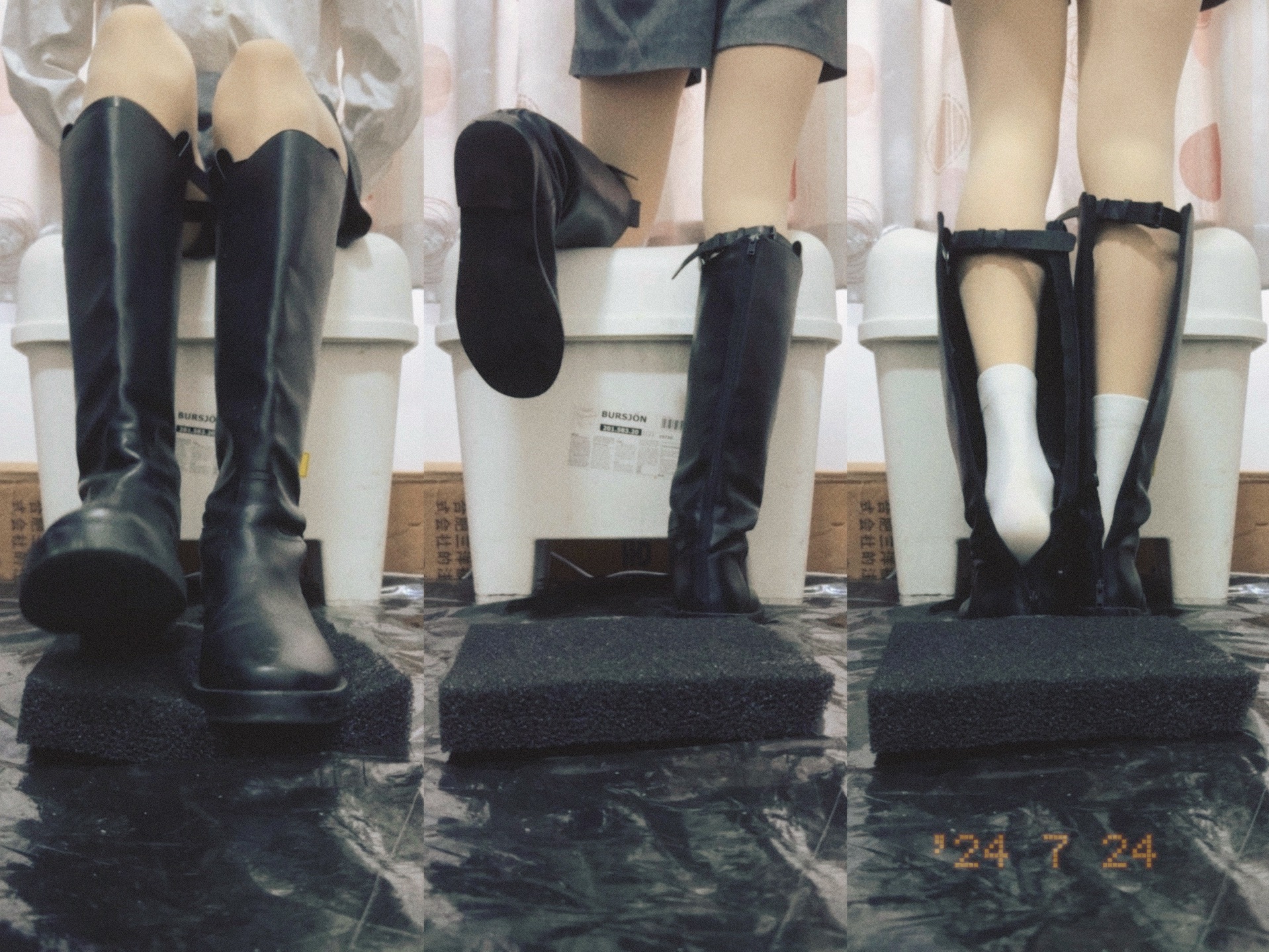 长靴踩踏挑战!极限舒适度测试!