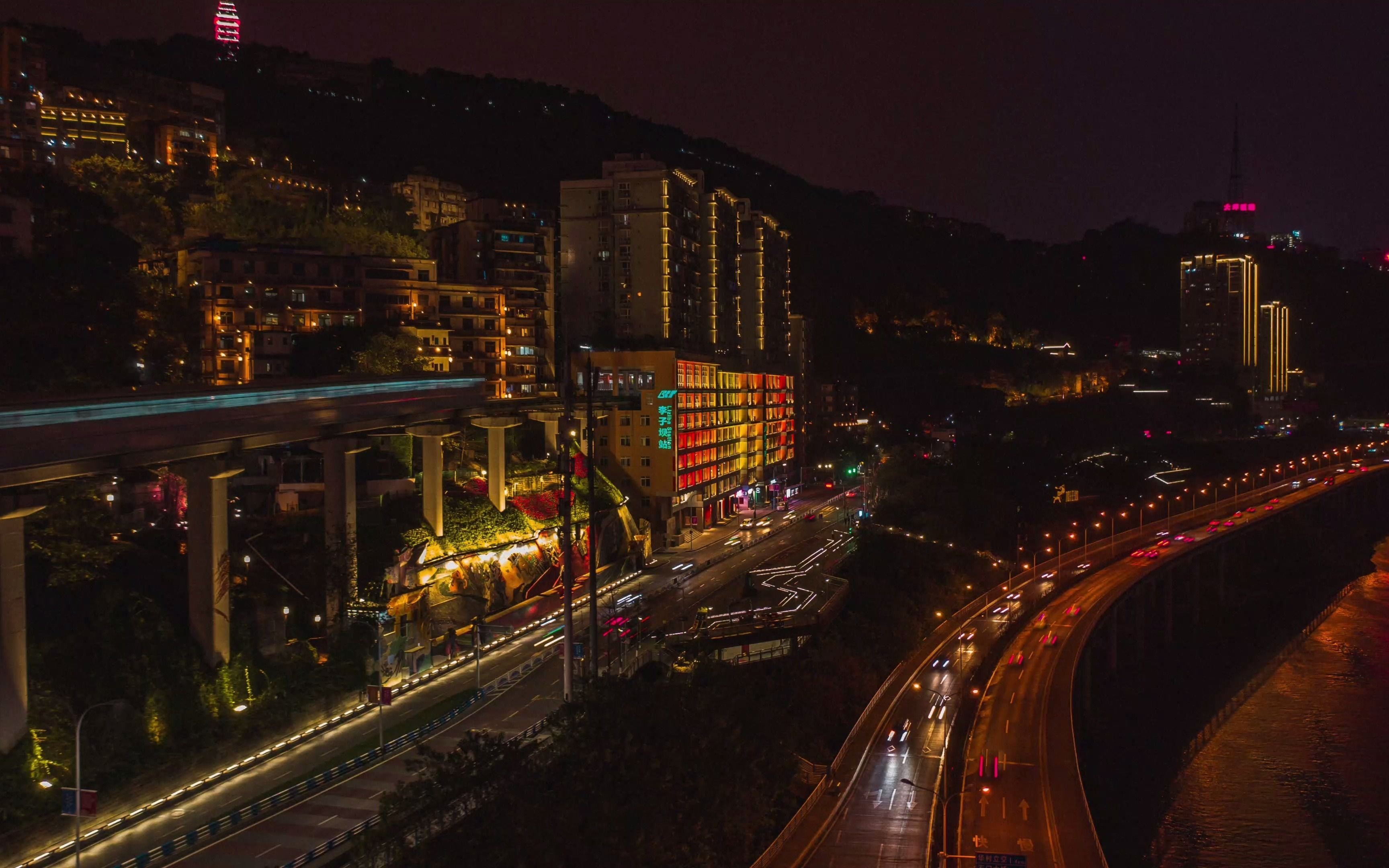 李子坝夜景4k_哔哩哔哩 (゜-゜)つロ 干杯~-bilibili