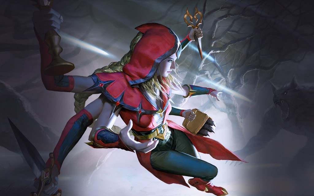 活动作品传说对决体验服卡莉皮肤暗黑小红帽